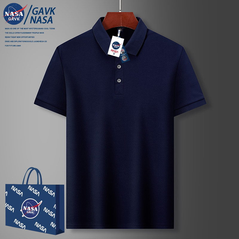 NASA GAVK2024春夏季新品百搭潮牌情侣男女同款潮流POLO杉上衣T恤