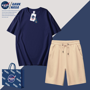 NASA GAVK2023秋冬季新品潮流百搭纯棉套装男女同款纯色情侣上衣