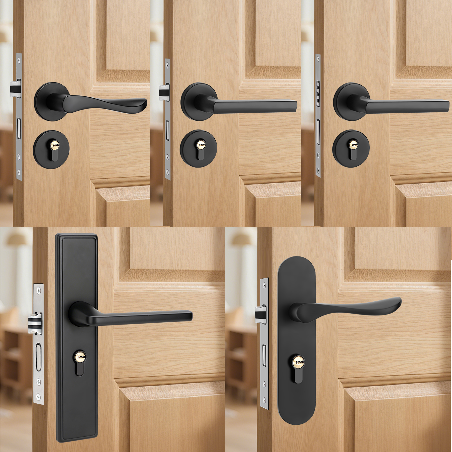 室内黑色磁吸分体式卧室通用静音