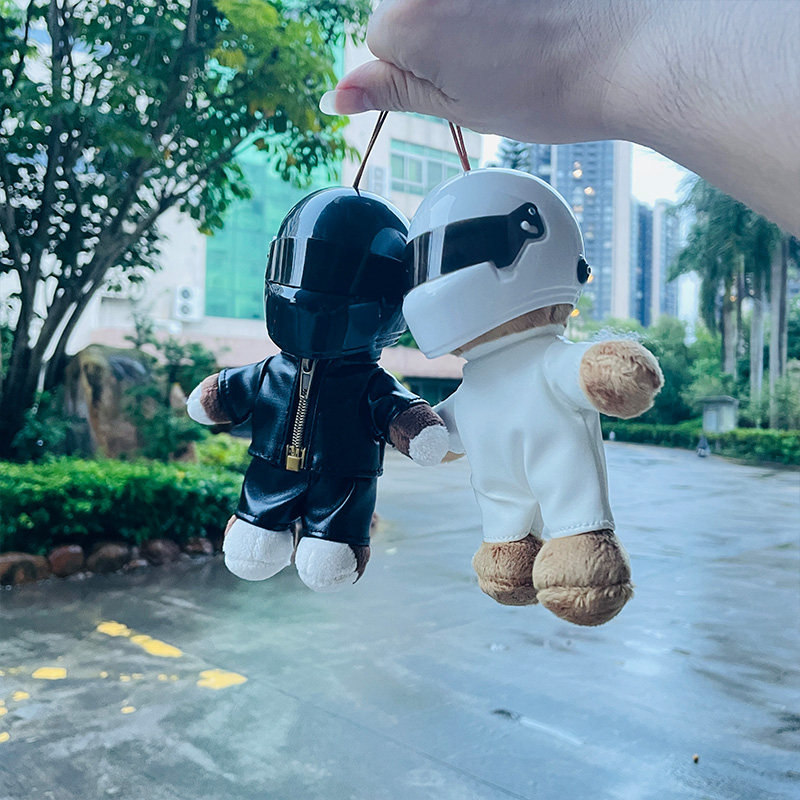 背包钥匙扣挂件迷你小熊头盔摆件