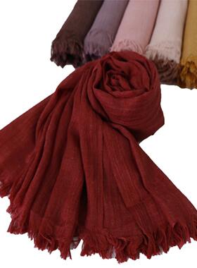 Women scarf Pure color TR cotton scarf 女士棉休闲围巾VS130