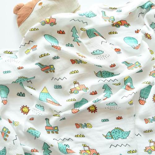 Newborn Organic Cotton Bamboo Baby Blanket Muslin Swaddle