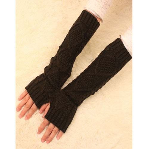 Fingerless Knitted Long Gloves Mitten Wrist Arm Hand Warmer