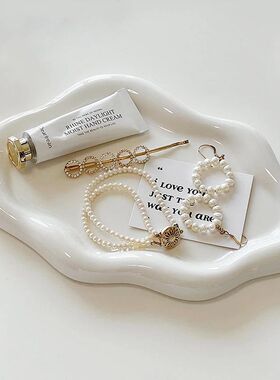 Jewelry Dish Creative White Cloud Shape Ceramic Plate Carvin