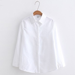 2025 New Casual Woman Office Blouse Long Sleeve White Shirt