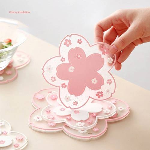 Kawaii Cherry Blossom Coffee Cup Coaster Heat Insulation Tab