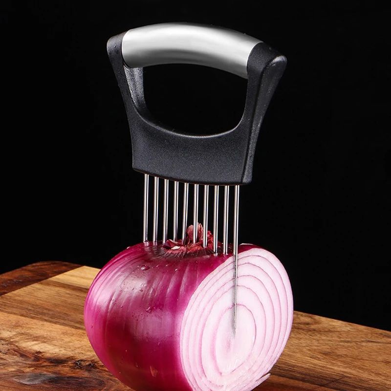 Stainless Steel Onion Cutter Holder Food Slicers Assistant T