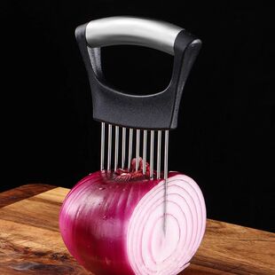 Stainless Steel Onion Cutter Holder Food Slicers Assistant T