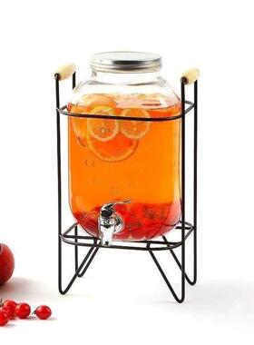 Lead free glass jar with a bottle of wine juice household