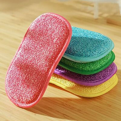 5/10PCS Scrub Sponges for Dishes Non-Scratch Microfiber Spon