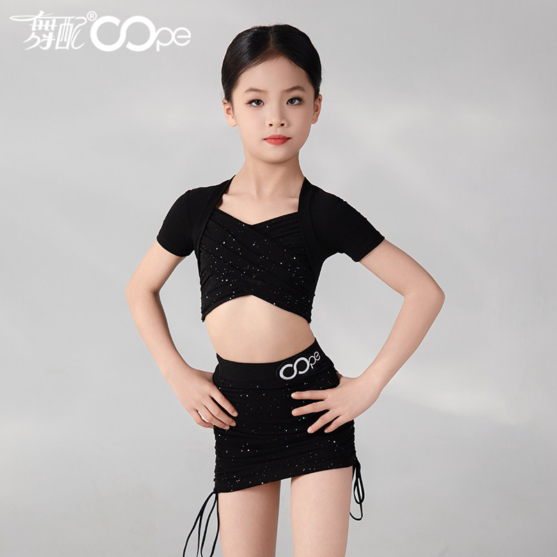舞配女童拉丁舞短袖练功服新款