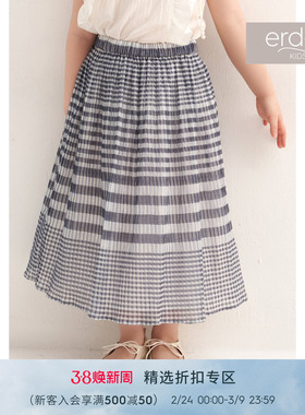 春夏女儿童含桑蚕丝百褶半身裙 erdosKIDS鄂尔多斯童装