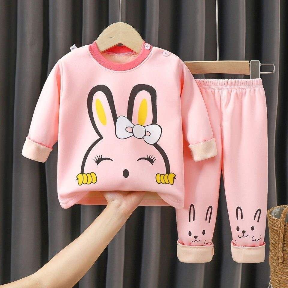 New Children's Warm Underwear Set with Thick Fleece for Boy-封面