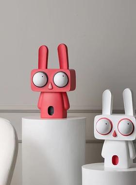 搞怪兔子酒柜创意摆件儿童房客厅玄关现代简约软装饰品新年礼物