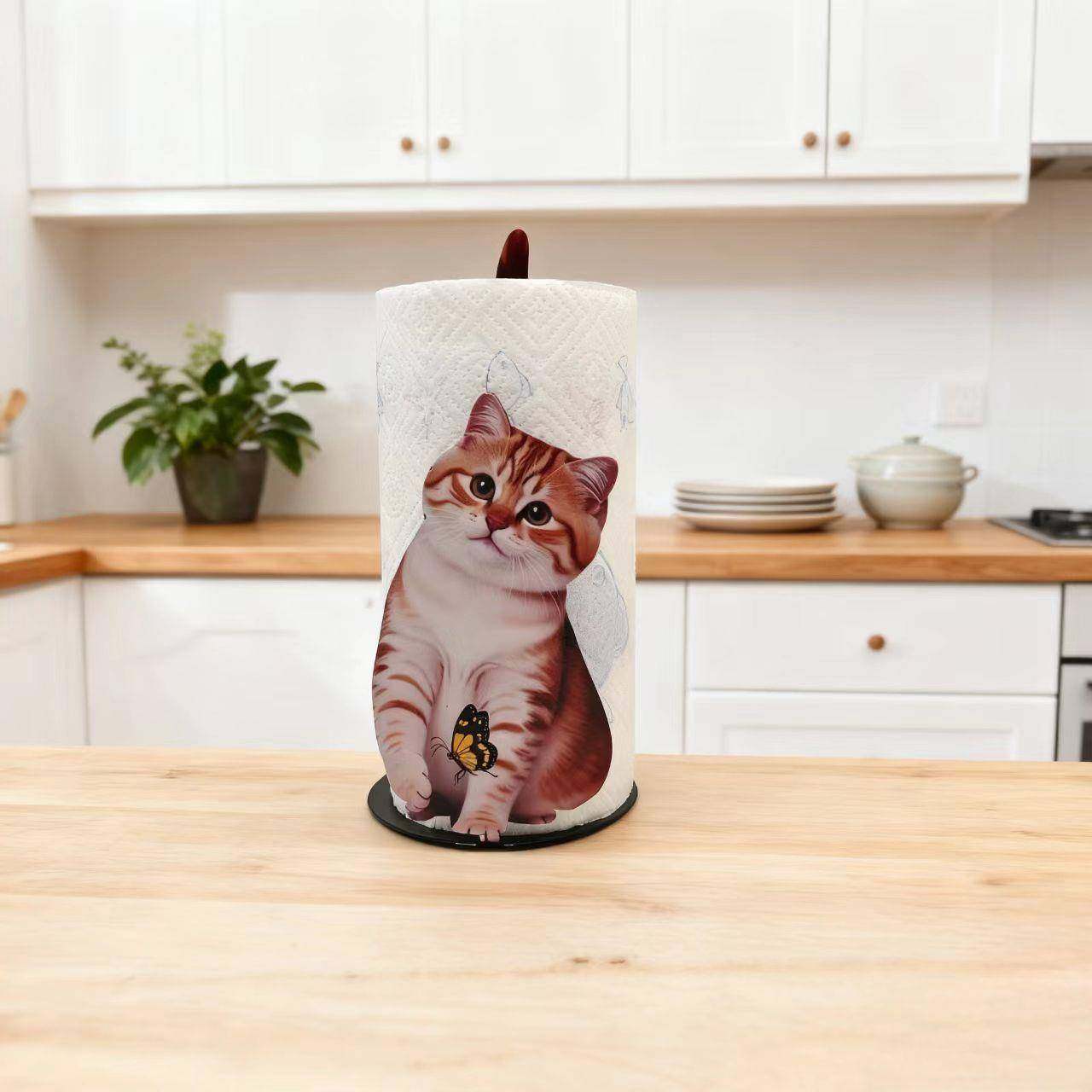 铁艺猫咪纸巾架创意可爱动物卷纸家居厨房纸架桌面实用金属工艺品,家居饰品,装饰摆件,淘宝优惠券,粉丝福利购,淘宝优惠卷