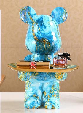 现代简约极简网红个性熊公仔摆件轻奢客厅酒柜电视柜家居软装饰品