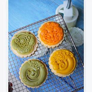 新品 手压花片烘焙150克mooncakemold 立体国潮风加厚月饼模具广式