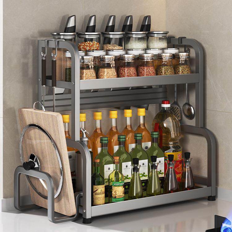 厨房调料架子置物架筷子刀架家用多功能碳钢多层加厚收纳架品