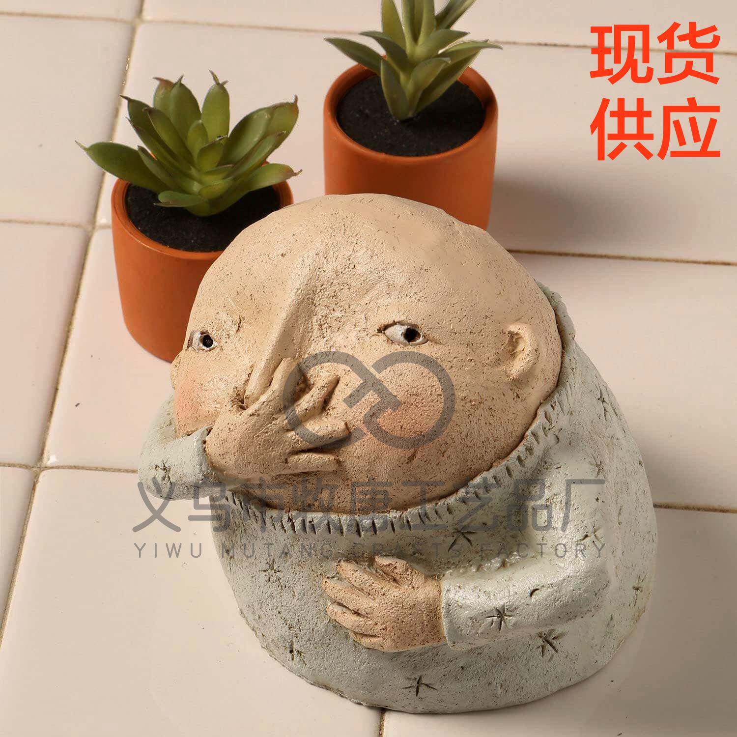 新款个性女孩男孩捏鼻子雕像浴室粗俗雕塑树脂摆件装饰情侣礼