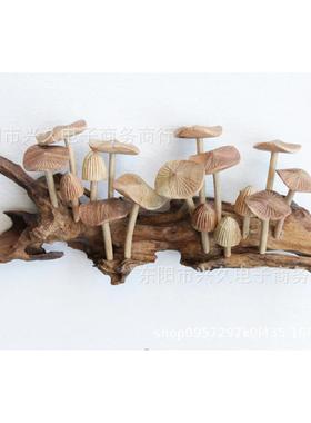 蘑菇树桩装工艺品仿真蘑菇平菇景观创意墙挂件装饰品摆件礼物
