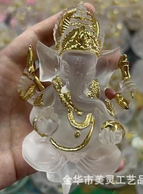 象神摆件水琉璃树脂东南亚佛像加内什居家桌面摆设饰品发