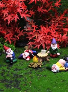 新款个性醉酒矮人聚会花园个性侏儒摆件树脂工艺品精灵装饰品