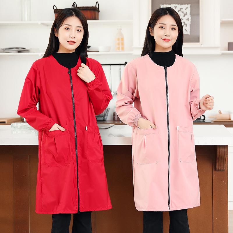 护衣防水罩衣大人家用厨房做饭工作服外套防油长袖围裙女新款秋冬