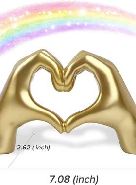 爱心比心摆件心形爱心手指雕像树脂工艺品家居庭院摆件装修风