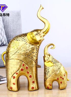 树脂工艺品欧式情侣大象客厅家居装饰品酒柜书房摆设结婚礼物