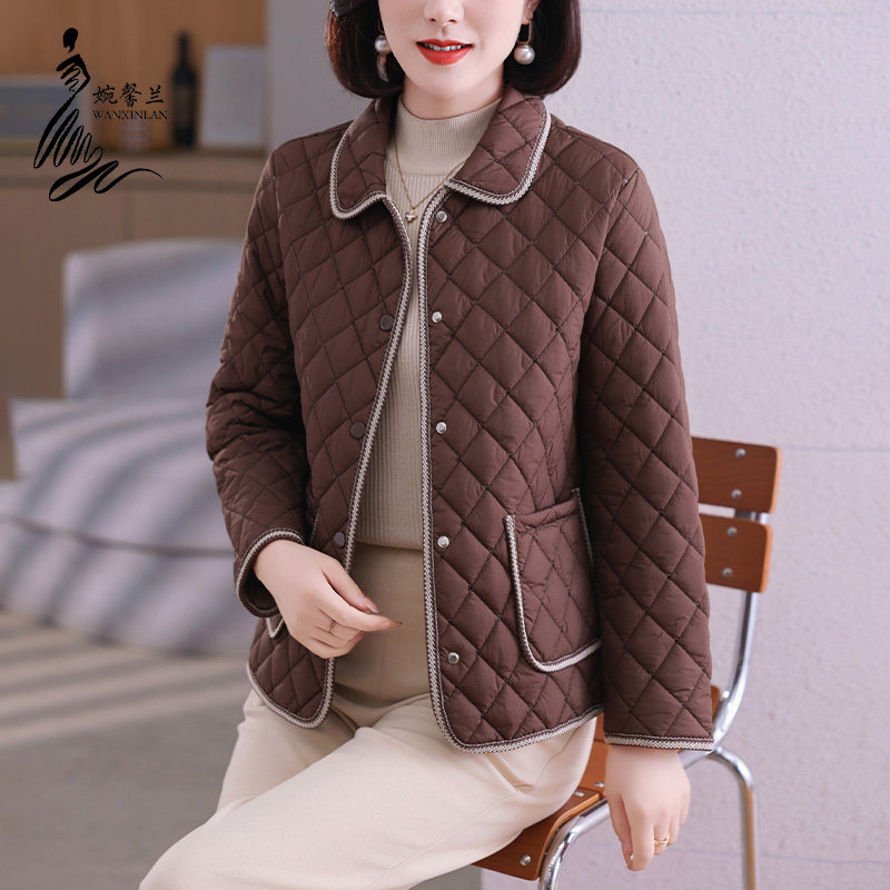 2026初春妈妈装夹棉外套女中年时尚休闲夹克高端优雅出行上衣外衣 - 婉馨兰旗舰店出品