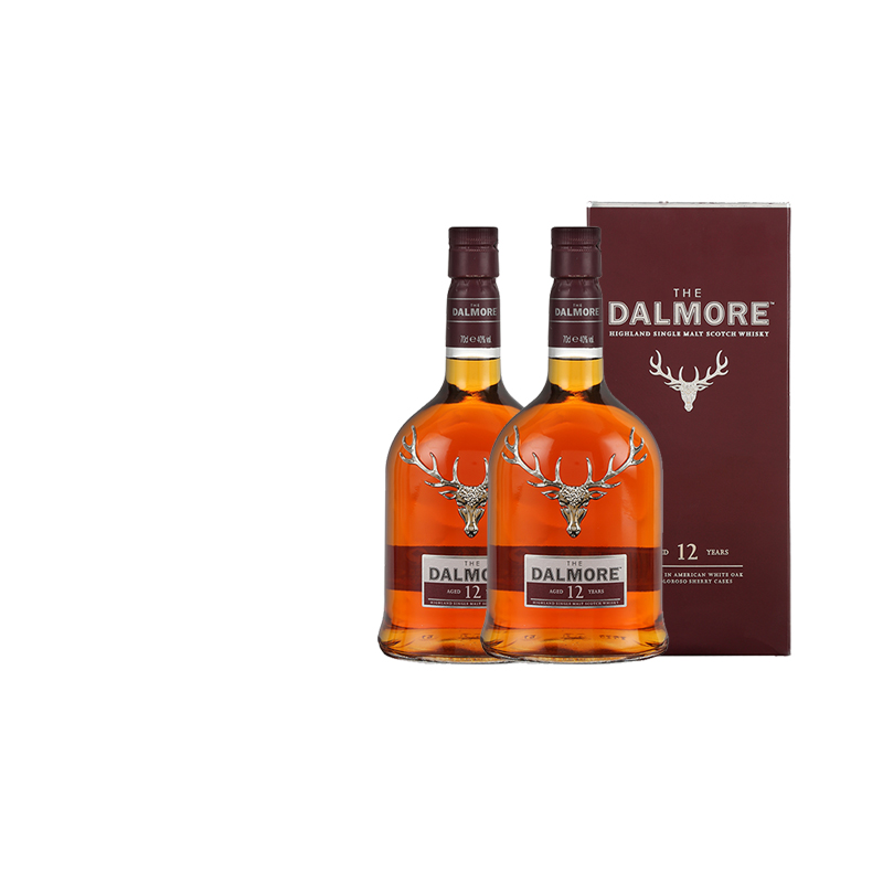 Dalmore大摩12年700ML*2组合装单一麦芽威士忌苏格兰进口正品洋酒 酒类 威士忌/Whiskey 原图主图