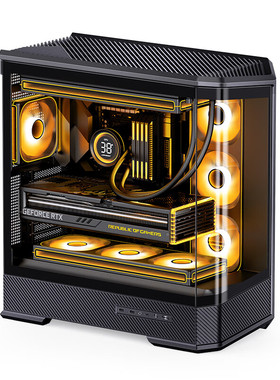 乔思伯 D400 ATX海景房机箱 无立柱曲面玻璃/双360冷排/10风扇位