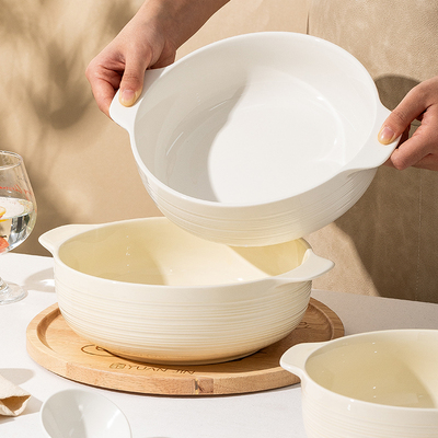 大号汤碗家用2025新款轻奢高级感餐具陶瓷碗双耳碗大碗酸菜鱼汤盆