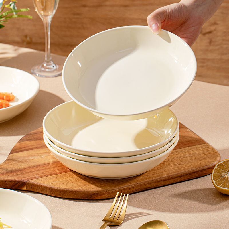 奶油风家用新款方盘深盘圆盘家用