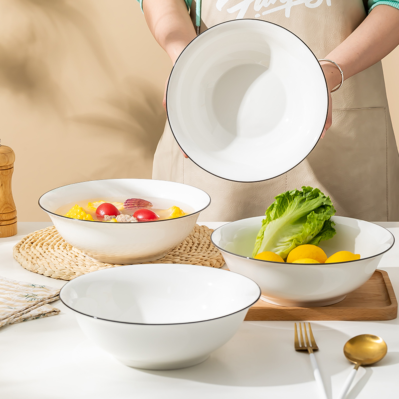 9英寸大号汤碗家用2024新款陶瓷饭碗创意大碗斗笠碗个性面碗餐具