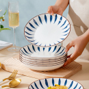 陶瓷碗盘套装 创意大号餐盘深盘餐具组合个性 盘子菜盘家用新款 日式