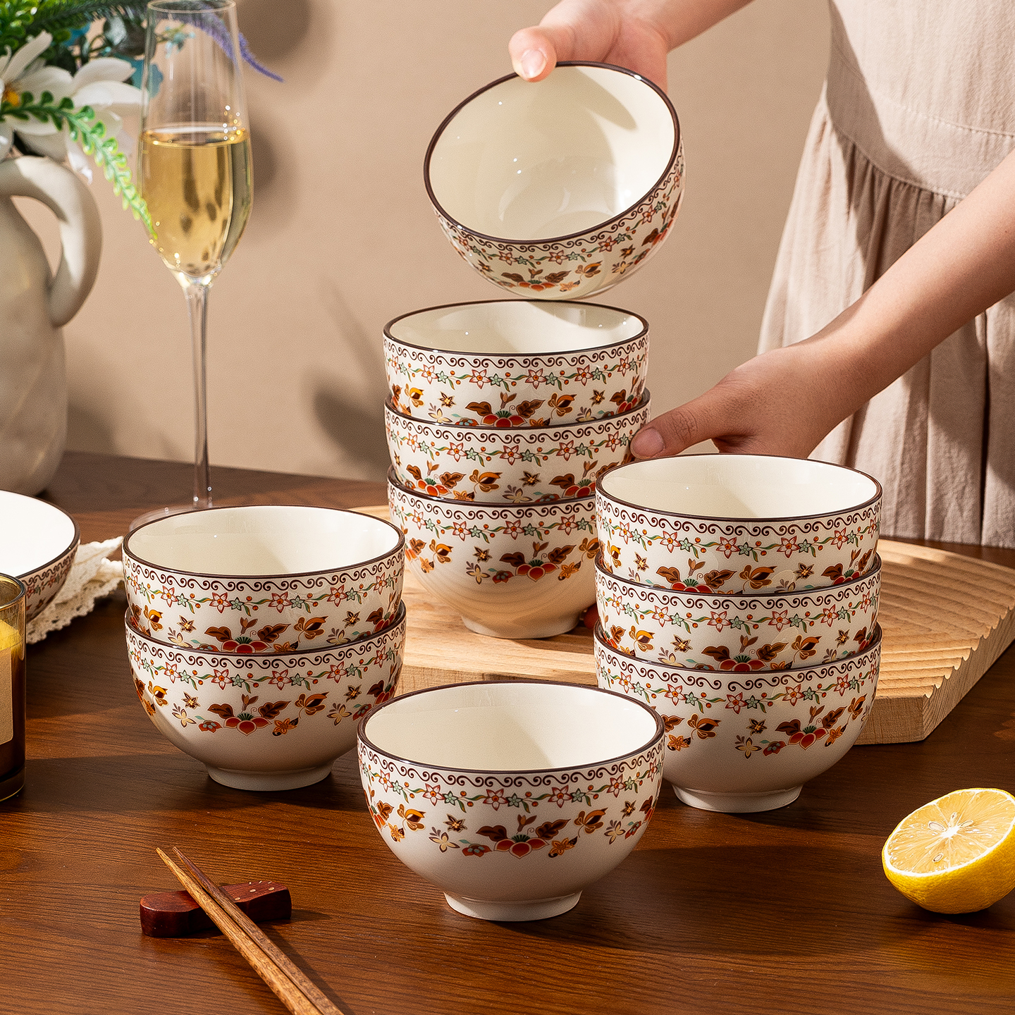 易清洁耐用陶瓷米饭碗