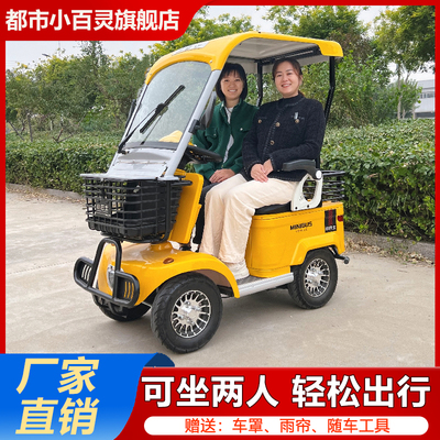 小巴士E20四轮车电动车老人代步车双座老人电动车电磁煞车身心障