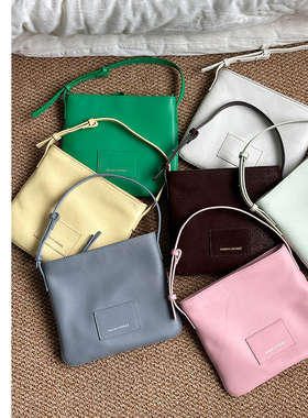 Abbott Vintage【小吐司方包】复古头层牛皮样品单肩斜挎小包轻薄