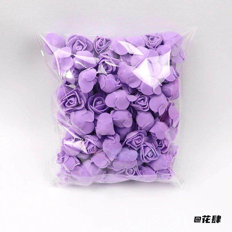 粉色3点5cmDIY喜糖盒熊泡沫花100朵仿真花独角兽红色