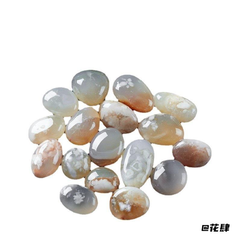 精品天然樱花玛瑙原石水族箱造景石子多肉铺面庭院园林景观装饰卵图片