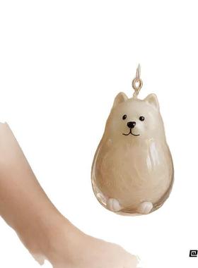 配饰礼物猫咪透明小众钥匙链潮流毛发可爱狗毛收集吊坠收纳盒柯基