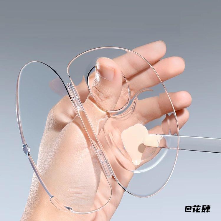 便携专用粉底液可折叠亚克力试色刮铲调色盘刮棒盘子美妆彩妆粉底