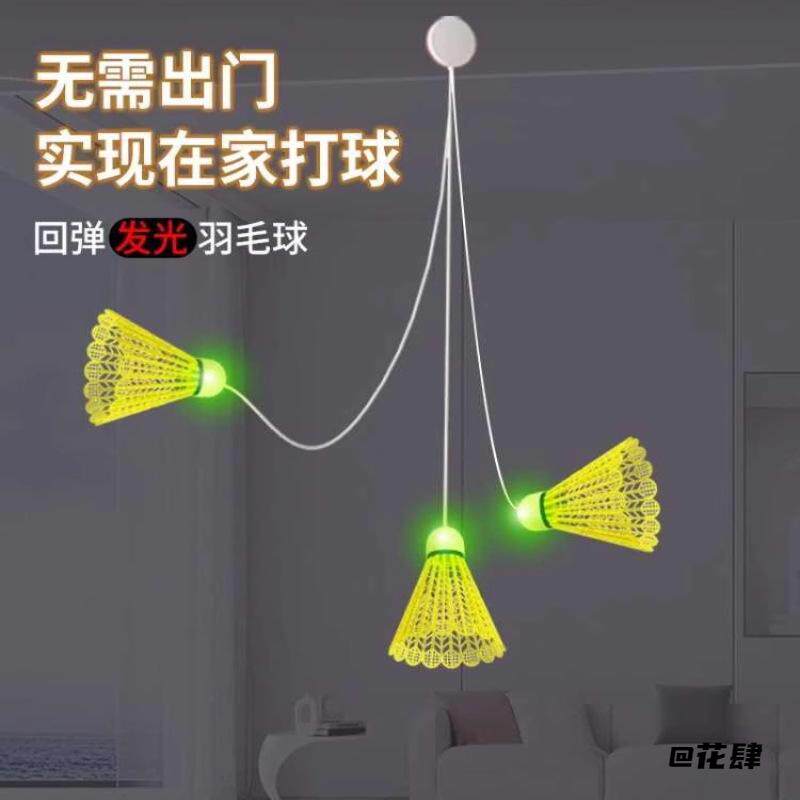 自动回弹训练器室内单人夜光悬挂单打自打一个人自练羽毛球拍在家
