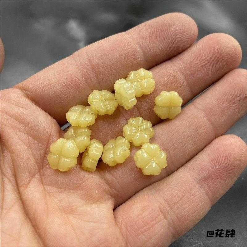 diy仿玉仿玉配件半成品水滴玉珠子发簪串珠中式小挂件锁骨链