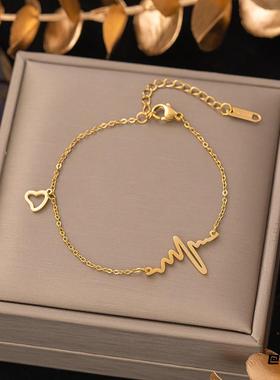 短款设计感心跳创意简约项链高级感韩版百搭女学生心电图精致时尚