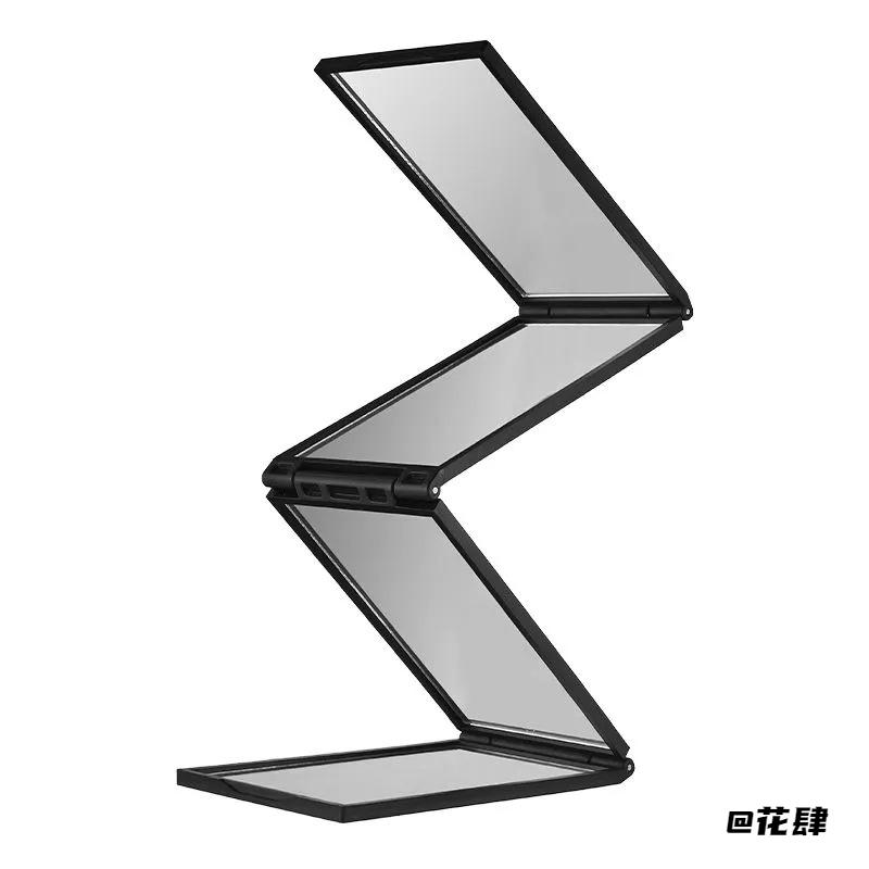 全身镜折叠四面镜子染发便携四折叠伸缩360度反向多功能可折叠