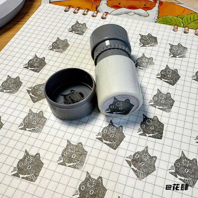 光敏印章便携宕机小猫印章宕机小猫搞怪卡通学习装饰印章diy