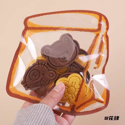 食品按压小清新包装袋雪花酥加厚密封送人零食袋糖果曲奇饼干手工