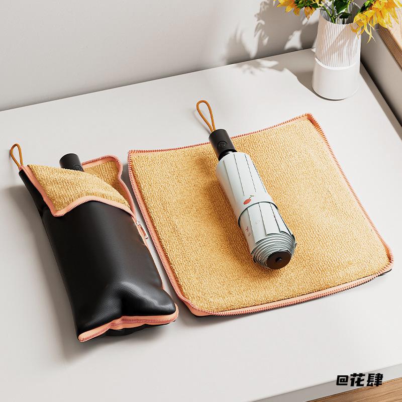 可手提伞套吸湿防雨水车载旅行外出收纳包多功能吸水雨伞袋绒布